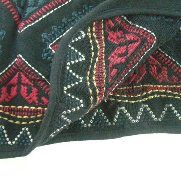 Johnny Was JW Los Angeles Womens Embroidered Cardigan Jacket Cotton Small Black - Picture 9 of 11